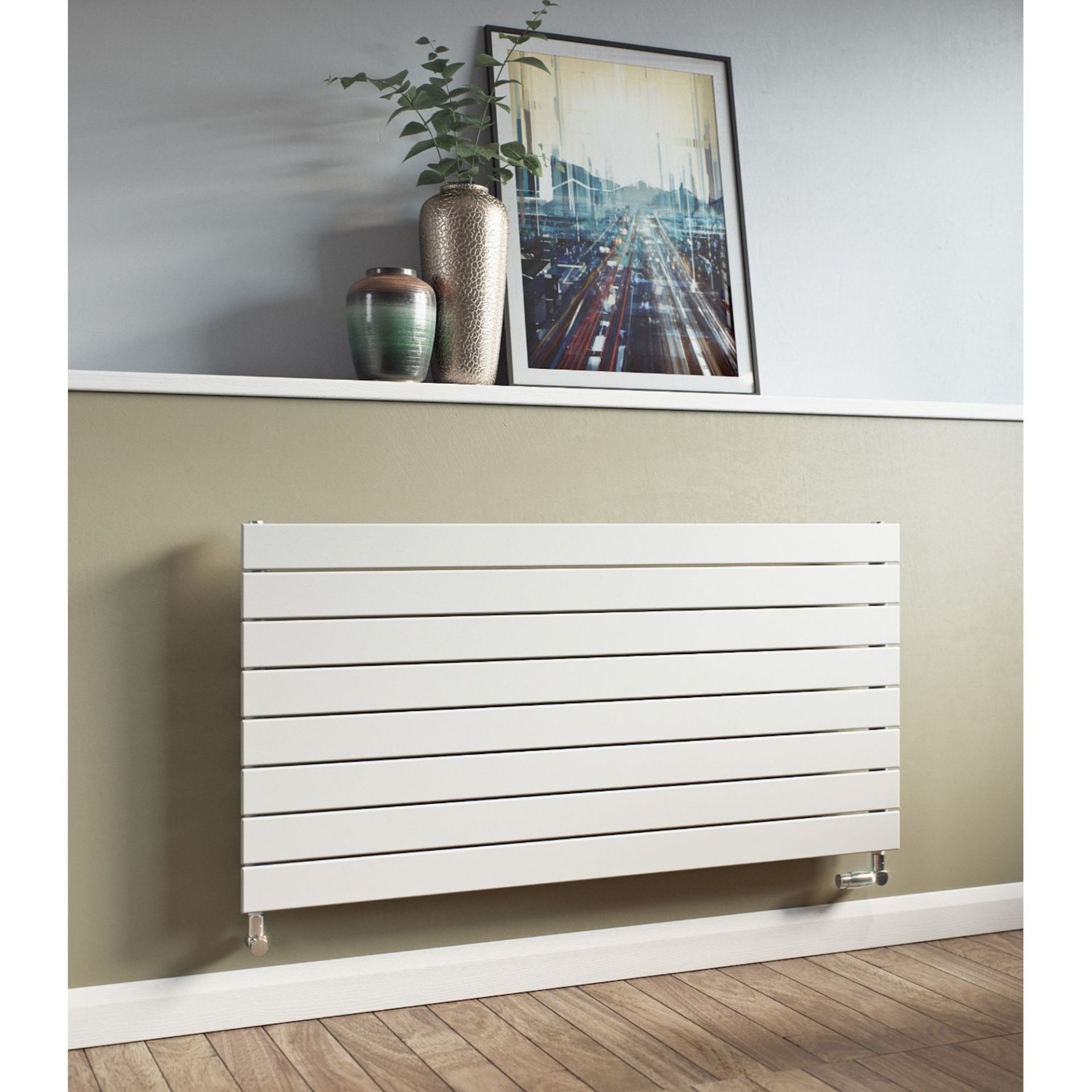 (SP41) 445x600mm White Single Flat Panel Horizontal Radiator. RRP £195.99. Made from highly