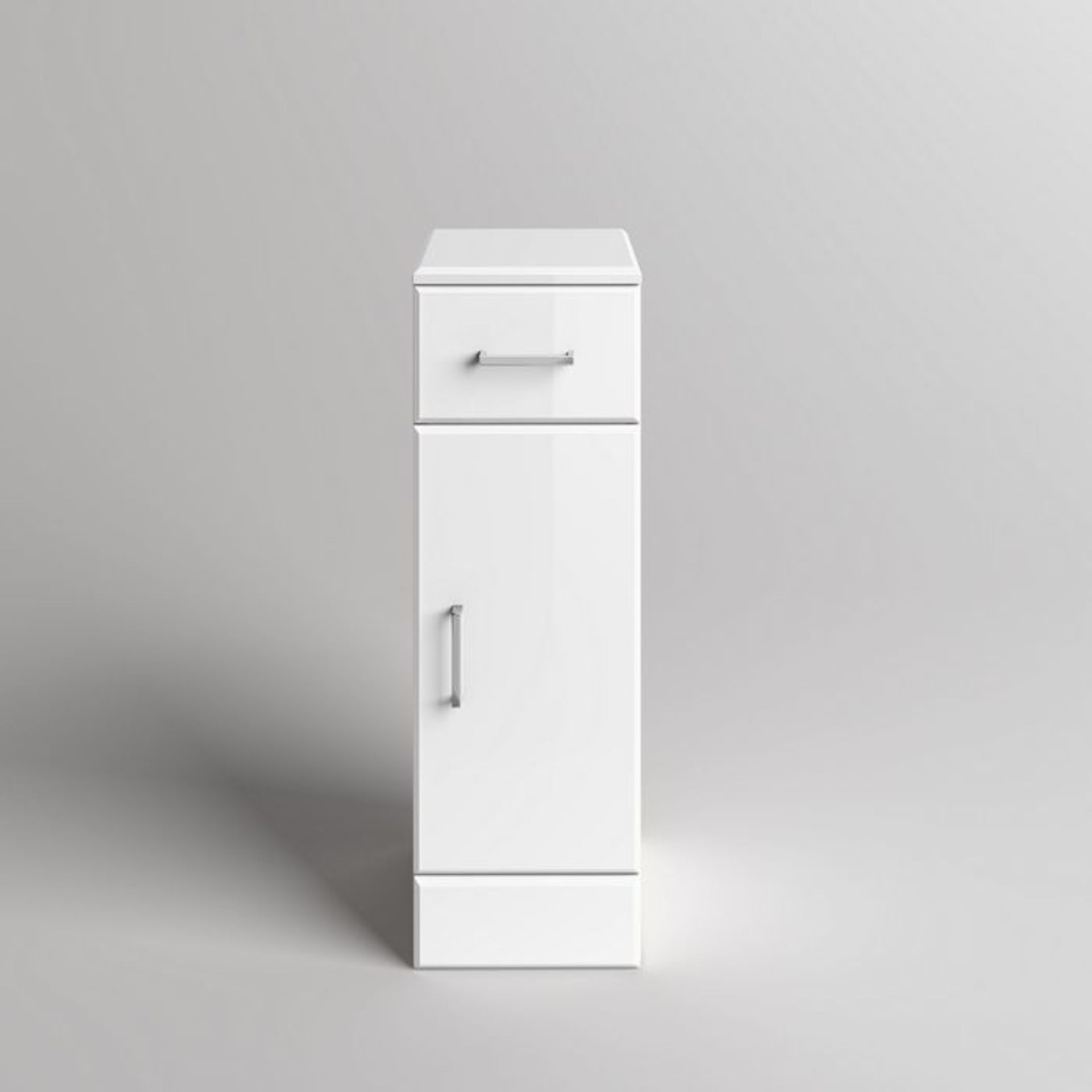 (SP42) 250x330mm Quartz Gloss White Small Side Cabinet Unit. RRP £125.99. Pristine gloss white - Image 5 of 5