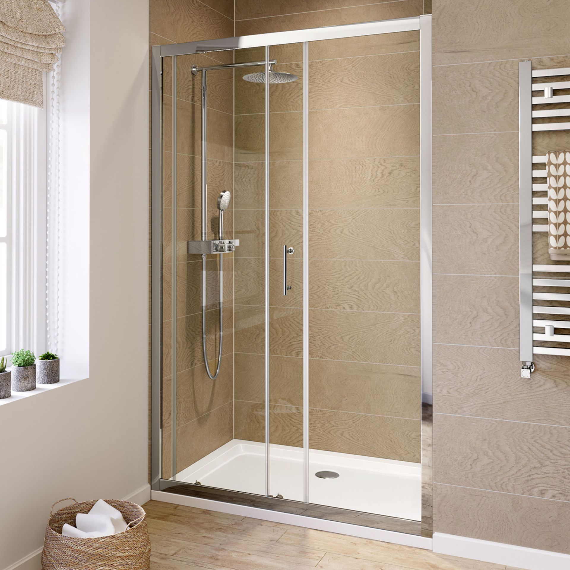 (XM150) 1200mm - 6mm - Elements Sliding Shower Door. RRP £299.99. 6mm Safety Glass Fully - Image 2 of 3