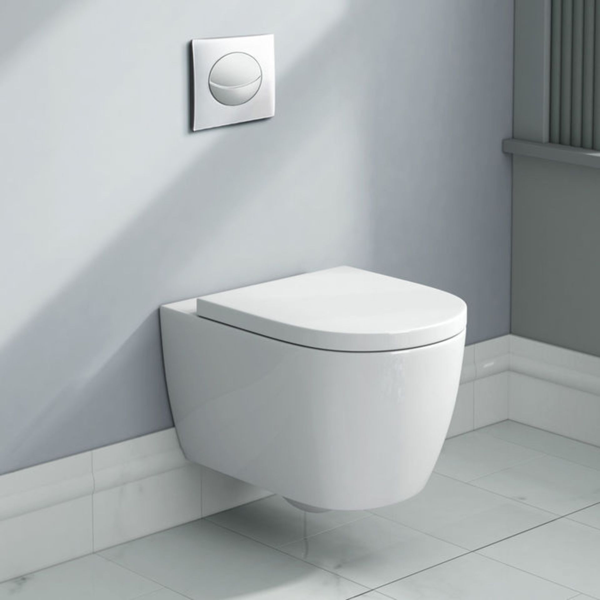 (SP62) Wall Hung Toilet Mounting Frame with Cistern and Chrome Dual Flush Plate. Compatible with all - Image 2 of 3