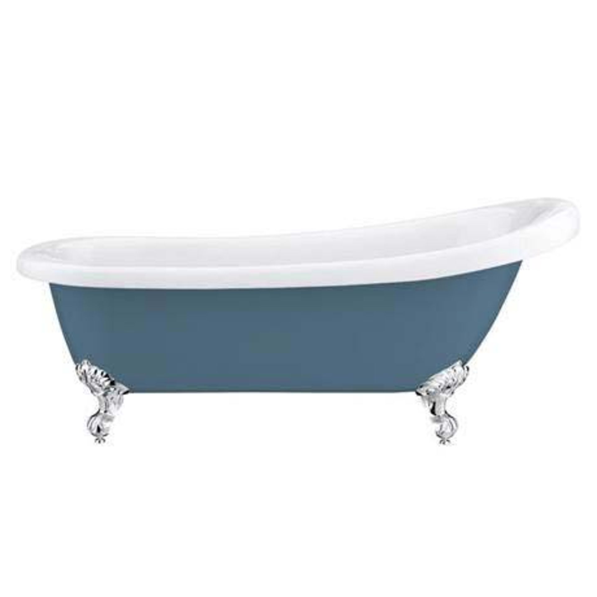 (SP2) 1700mm Astoria Blue 1710 Roll Top Slipper Bath. A stunning 1710mm large slipper bath with with - Image 2 of 3