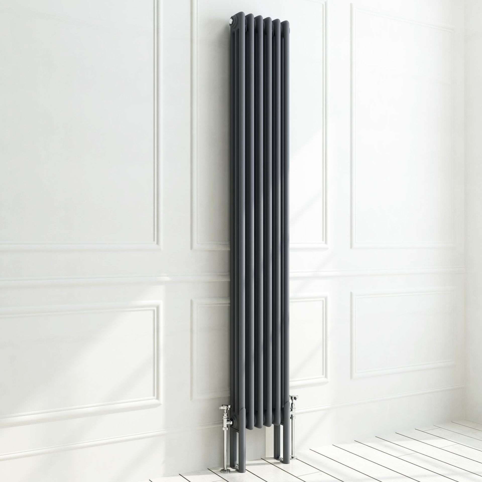 (SP16) 300x102 - Wall Mounting Feet For 3 Bar Radiators - Anthracite. Can be used to floor mount - Image 3 of 3