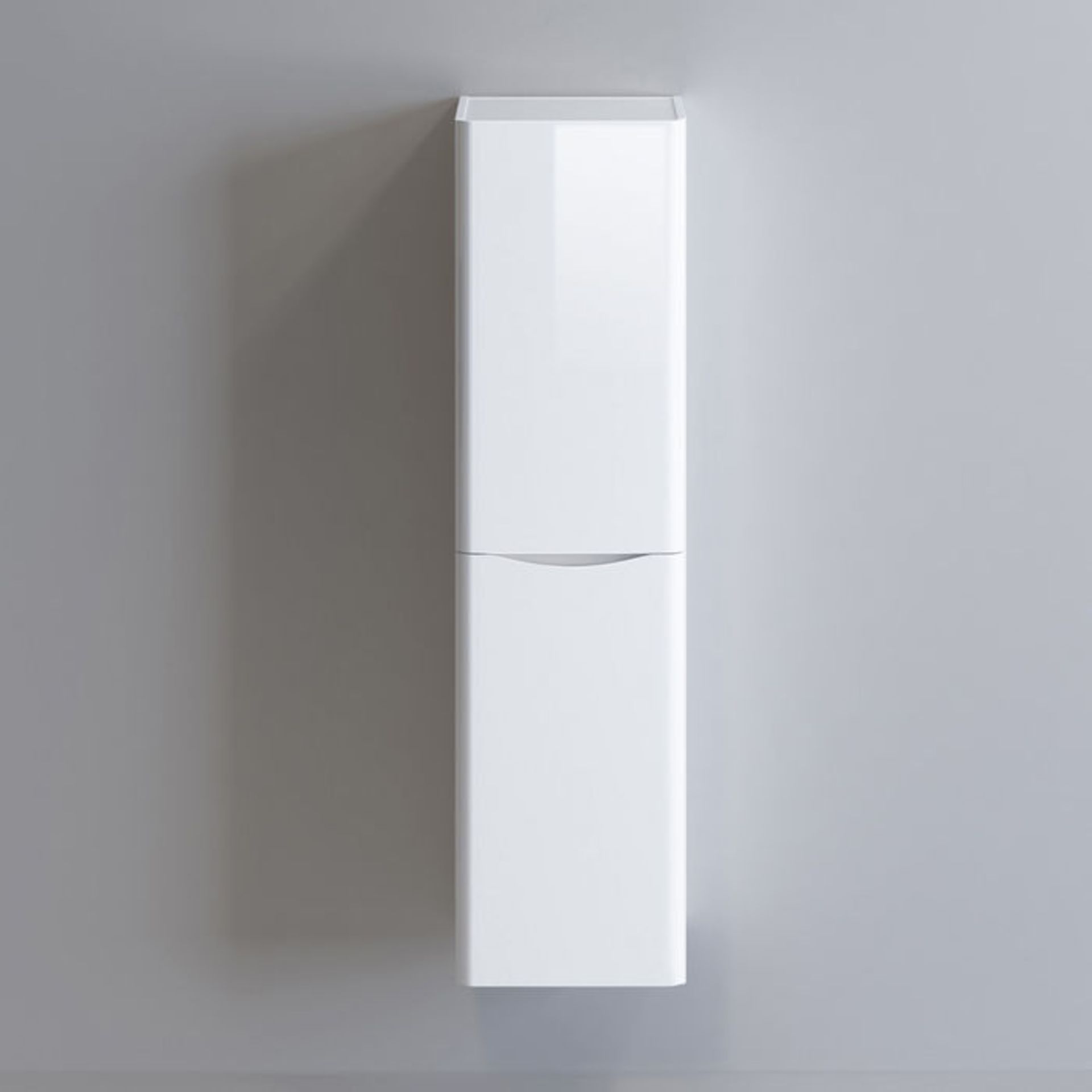 (SP52) 1400mm Austin II Gloss White Tall Wall Hung Storage Cabinet - Right Hand. RRP £299.99. - Image 5 of 5