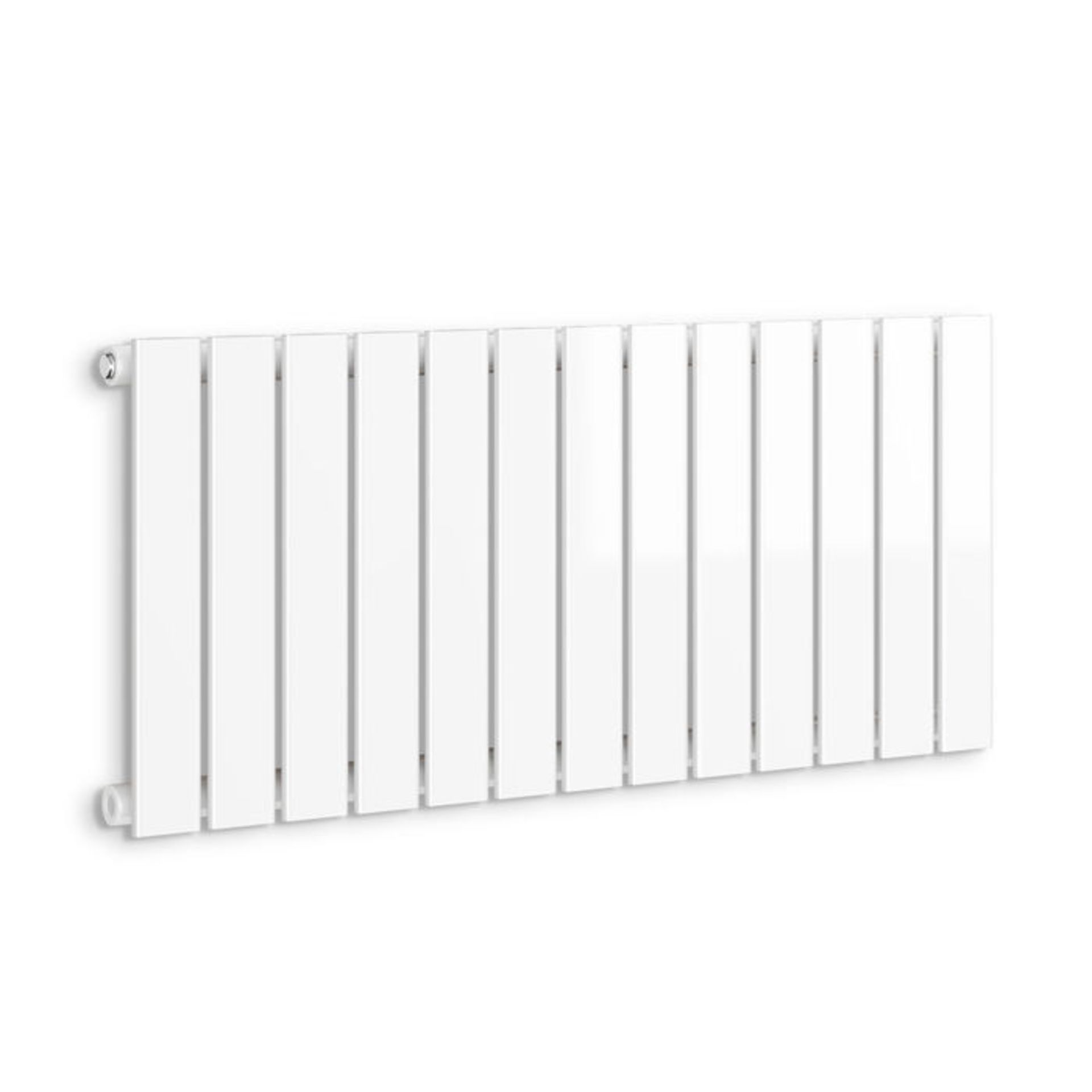 (SP75) 450x988mm Gloss White Single Flat Panel Horizontal Radiator. RRP £220.99. Made from low - Image 4 of 4