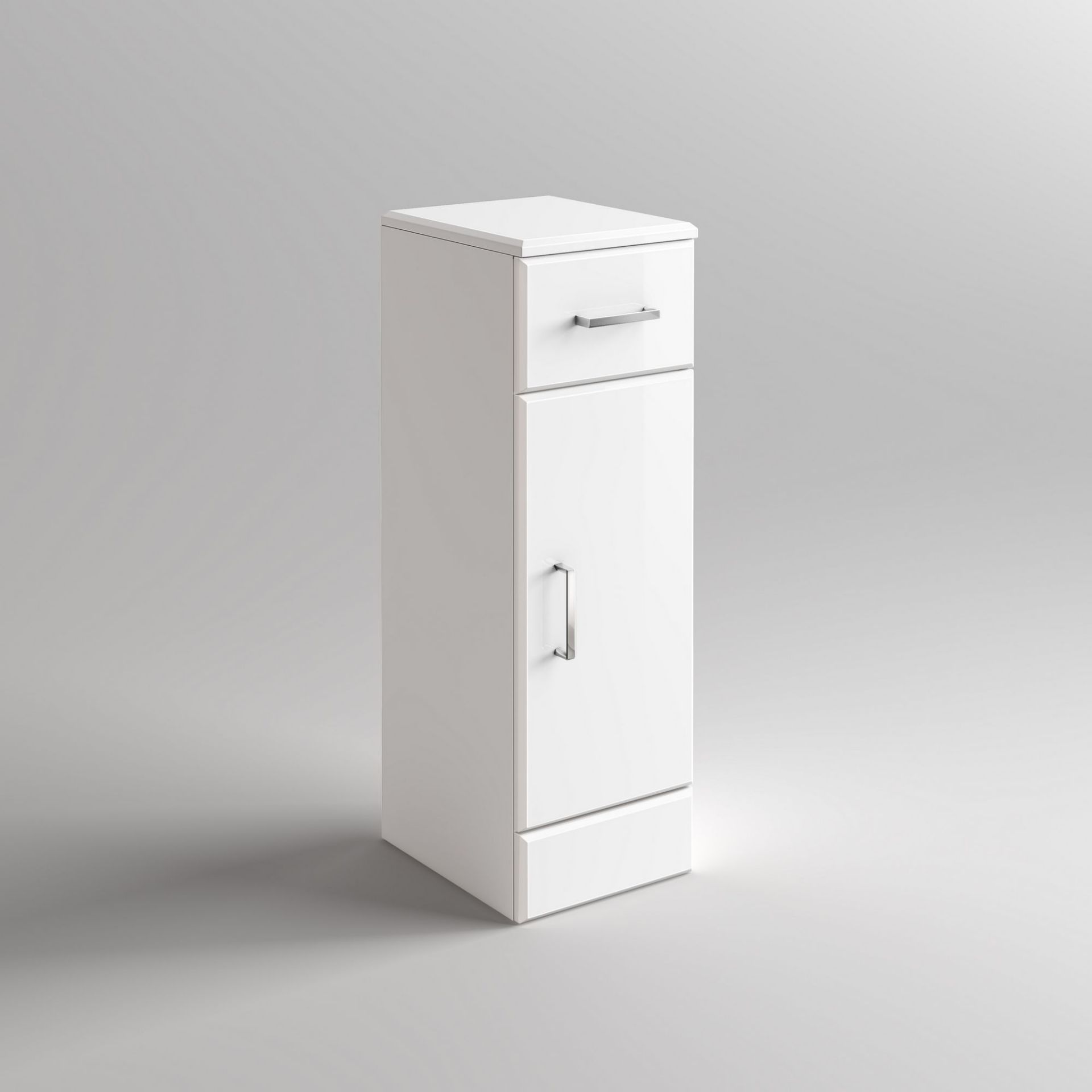 (SP42) 250x330mm Quartz Gloss White Small Side Cabinet Unit. RRP £125.99. Pristine gloss white - Image 4 of 5