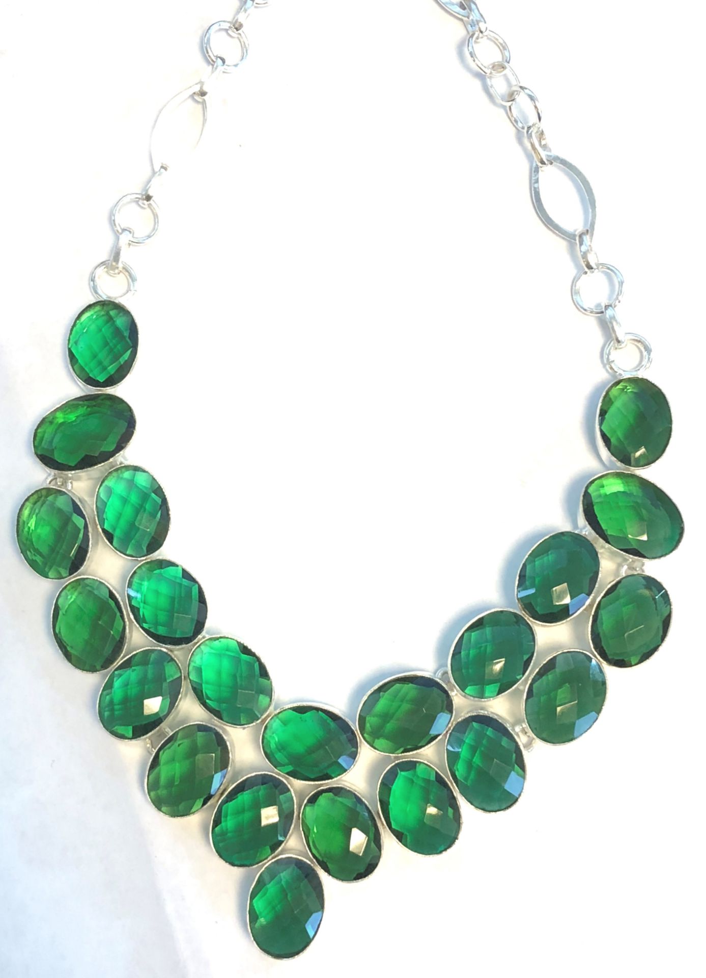 3 x Stunning Statement Necklaces. Sterling Silver with Created coloured stones - Image 2 of 4
