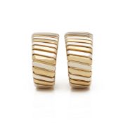 Bulgari 18k Yellow, White & Rose Gold Tubogas Earrings