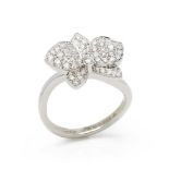 Cartier 18k White Gold Diamond D'Orchidées par Cartier Flower Ring