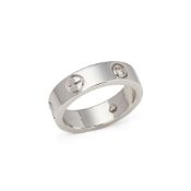 Cartier 18k White Gold 3 Diamond Love Ring