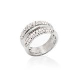 David Morris 18k White Gold Diamond Signature Band