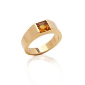 Cartier 18k Yellow Gold Citrine Tank Ring