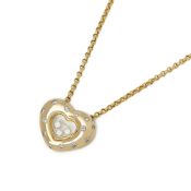 Chopard 18k Yellow Gold Happy Diamonds Spotted Diamond Heart Pendant Necklace