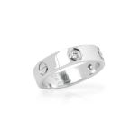 Cartier 18k White Gold 3 Diamond Love Ring