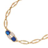 Cartier 18k Yellow Gold Lapis Lazuli & Diamond Vintage Necklace