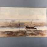 Antique Original Watercolour Signed Solomon Abraham Indian Seascape Scene 1915