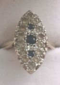 9ct Gold Ring Diamond And Sapphire