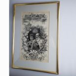 Antique Textile / Embroidery. Large Stevengraph style Royal silk Picture C.1902