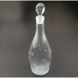 Antique Georgian Blown Glass : An unusual engraved Decanter late 18th/early 19th