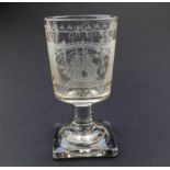 Sunderland Bridge Commemorative Antique Glass : A good Georgian Rummer C.1800