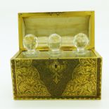 Antique Gilt Box Superior Russian French travelling Scent Bottle Chest 19th C
