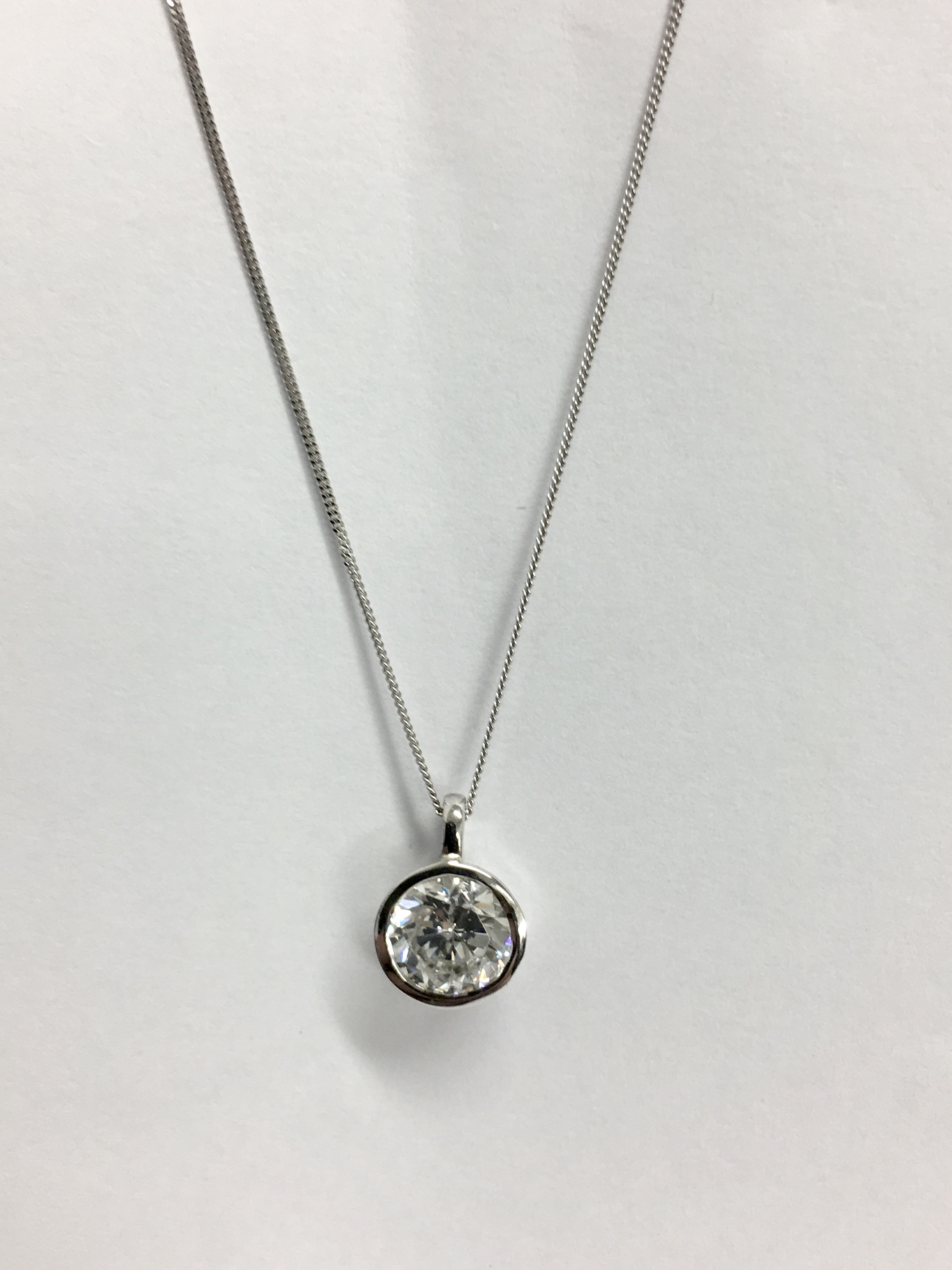 0.50ct diamond solitaire style pendant with a brilliant cut diamond, J colour and si2 clarity.