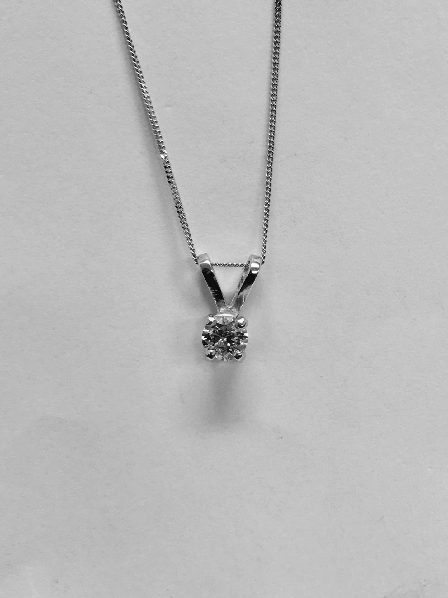 0.20ct diamond solitaire pendant. I colour, si2 clarity. Split bale attached in platinum 950. 9ct - Image 3 of 3