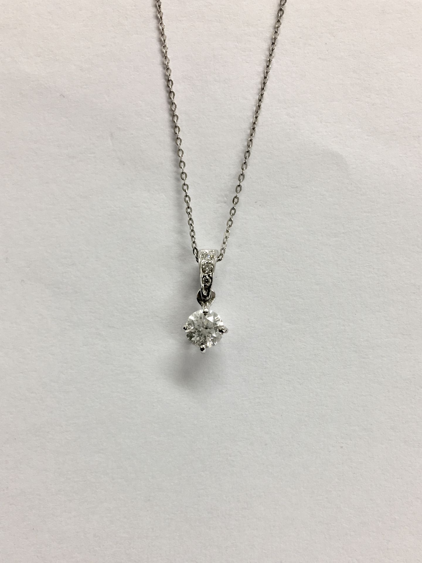 0.25ct diamond set pendant. Brilliant cut diamond, I colour and si3 clarity. The bale is set with - Image 2 of 3