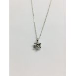 0.25ct diamond solitaire pendant set in 18ct gold. 6 claw setting, plain bale. I colour and si3