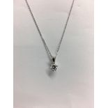 0.40ct diamond solitaire pendant set in 18ct gold. Brilliant cut diamond, I colour and si3