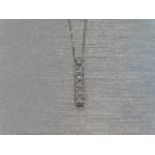 0.50ct diamond drop pendant in 18ct white gold. Brilliant cut diamonds, 0.10ct each, H/I colourand