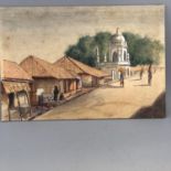 Antique Original Watercolour Signed Solomon Abraham Indian Landscape Scene 1907