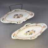 A Pair of Antique 19th Century Wedgwood Kashmar Fine Porcelain Oval Dishes