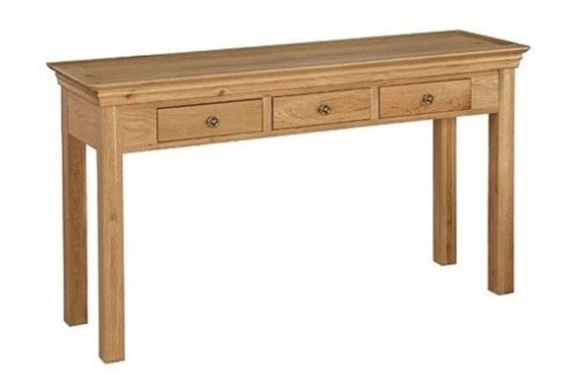 1x Bordeaux Oak 3 Drawer Console Table