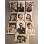 Group of 10 antique postcards featuring Hollywood Movie Stars etc