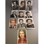 Group of 10 antique postcards featuring Hollywood Movie Stars etc