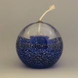 Art Studio blown glass oil lamp , cobalt blue - 12cm diameter ball sphere