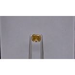 Cushion-shaped diamond weighing app. 0.51ct. Colour : Yellow .Clarity :SI2