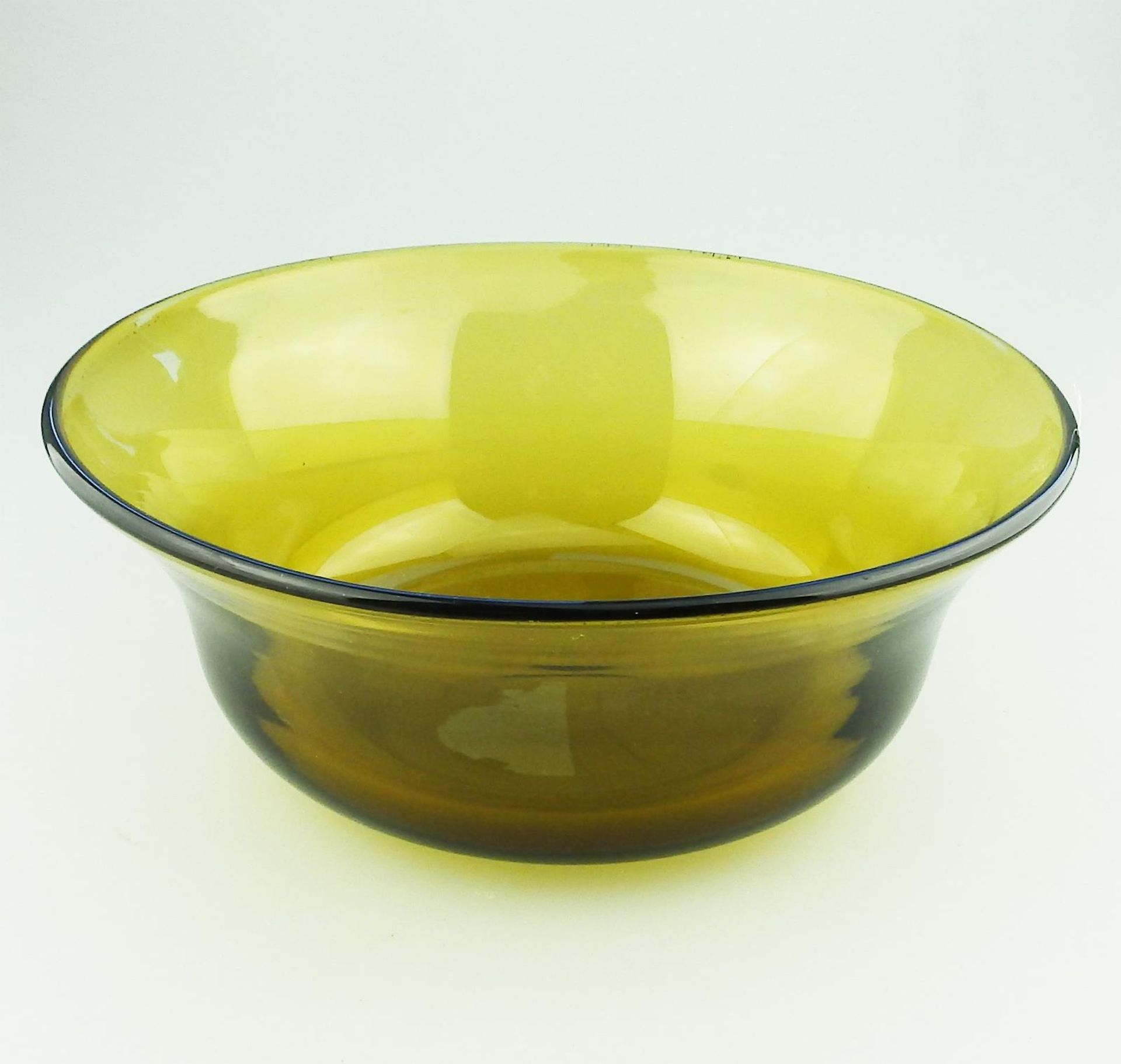 Whitefriars Retro Contemporary Art Glass : Citrine / Olive Bowl C.20th C