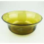 Whitefriars Retro Contemporary Art Glass : Citrine / Olive Bowl C.20th C