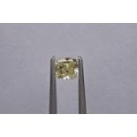 Radiant-shaped diamond weighing app. 0.72ct. Colour : Yellow .Clarity :SI2