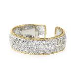 Buccellati 18k White & Yellow Gold Diamond Cuff Bracelet