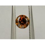 Round-shaped diamond weighing app. 0.55ct. Colour : Brown-Yellow .Clarity :SI2