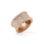 Bulgari 18k Rose Gold Diamond B.Zero 1 Band Ring Accompanied With: Box & Papers