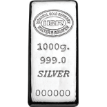 1000g Silver Bullion Casted Bar