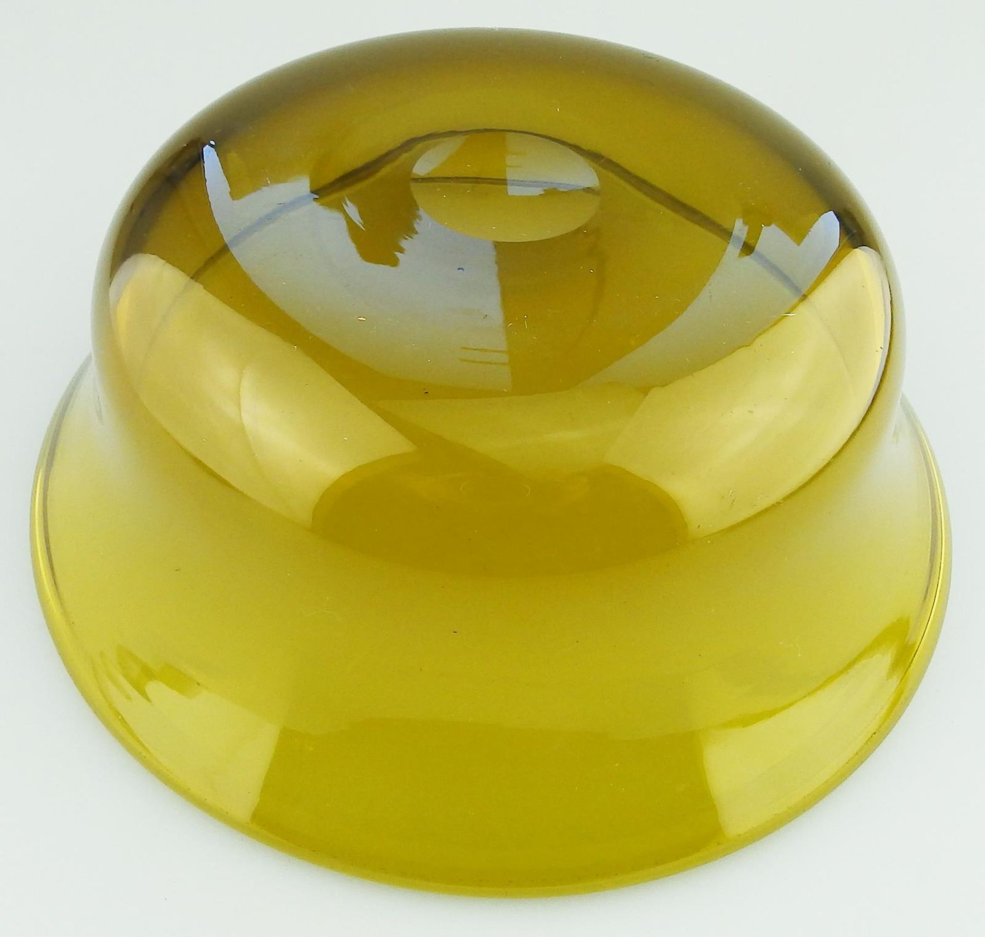 Whitefriars Retro Contemporary Art Glass : Citrine / Olive Bowl C.20th C - Image 5 of 5