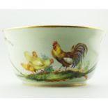 Minton Antique English Porcelain a Fine hand painted Bowl Chickens 19th .C