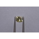 Cushion-shaped diamond weighing app. 0.55ct. Colour : Yellow .Clarity :SI2