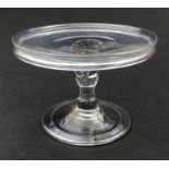 Antique Blown Glass, Patch Stand teardrop stem C.18th