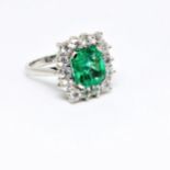 A New Bespoke Quality Emerald and Diamond Ring. 6.16 carats