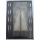 L.S.Lowry Signed Streetlamp in graphite on sketch pad cover in portrait format and signed